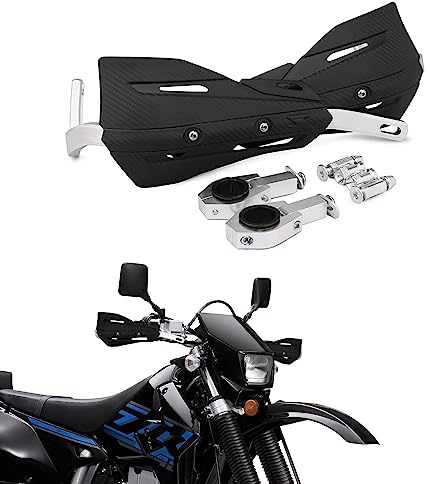 22 mm und 28 mm Aluminium Motorrad Hand Brush Guards Handprotektoren Universal Mounting Kits für Dirt Bike MX Motocross Supermoto Racing ATV (schwarz)