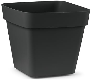 VE.Ca Veneta ménagers Pot carré Pot carré Plastique Fort 24 cm Couleur Anthracite modèle Cleo amdgarden