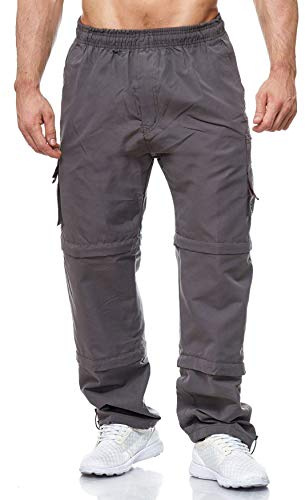 Men's Cargo Pants | Zip Off | Cargo Pants | 8.7 Long Bermuda Shorts | 3 lengths | Lightweight outdoor pants with removable legs | 3/4 Trekking | H2035, Pant size:M, Colours:Anthracite