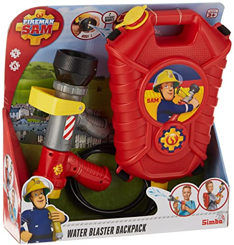 Simba 109252293038 - Brandman Sam Vattenpistol med Ryggburen Tank - Brandman Sam Vattenpistol med Ryggburen Vattentank. Singel- eller Multivattenstråle, 23 cm, Från 3 år