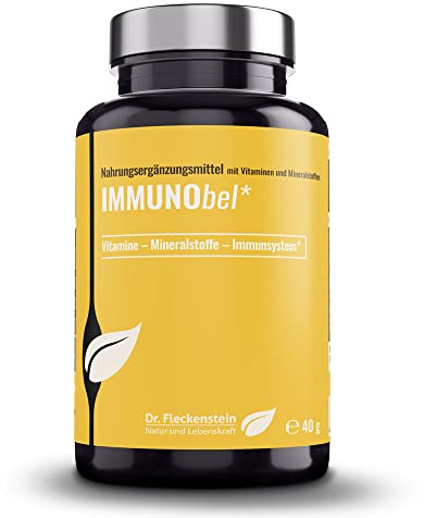 Dr.Fleckenstein IMMUNObel, Immunsystem booster mit Colostrum, Vitamin D3 + K2, Zink & Selen plus Olivenblattextrakt und Lactobacillus plantarum. Hochkonzentriert und -wirksam
