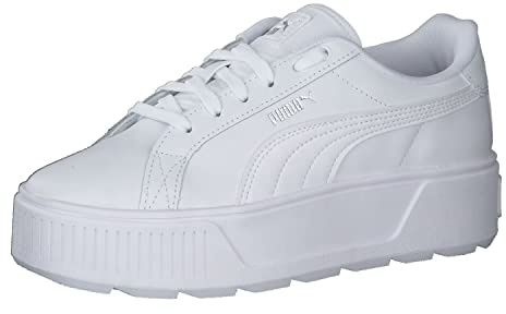 PUMA Women Karmen L Sneakers, Puma White-Puma White-Puma Silver, 40 EU