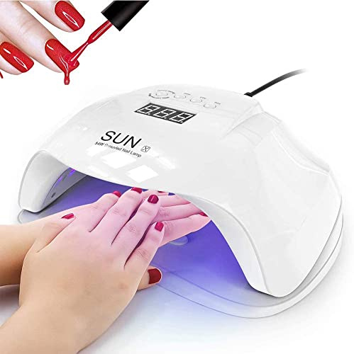 clash Lampada Unghie UV LED da 54W per Gel UV Lampada Unghie Professionale per Manicure e Pedicure Fornetto Unghie LED Essiccatore a UV con 4 Impostazioni del Timer e Sensore per Smalto Gel