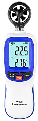 Jadeshay Anemometer WT82 Portable Digital Anemometer Handheld Wind Speed Meter Air Flow Tester Auto Tachometer
