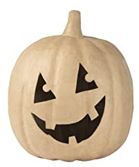 Décopatch LA028C - Citrouille lanterne à décorer en Papier mâché Brun - Décoration - DIY et Loisirs Créatifs -28x28x30 cm, Unité
