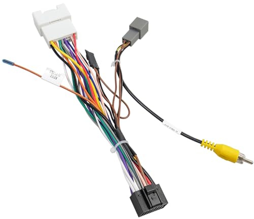 Fiegromech Android Car Stereo Adapter Relacement for Mitsubishi Outlander Radio Wiring Harness,20Pin Car Audio Wire Cable with Reversing RCA Connector,No Factory Camera&Canbus | 16Pin ISO Car Stereo Wire Harness 20Pin Plug,RCA Connector Compatible with Mitsubishi Outlander No Factory Camera&Canbus