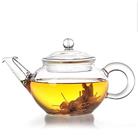 BEZAX Teekanne Teekanne aus Glas Eine Tasse Tee Durchsichtige kleine Teekanne aus Glas Edelstahl-Drahtsiebdeckel Hitzebeständiger Tee (Color : 250ml)