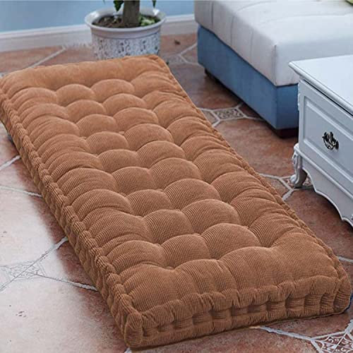 Waigg Kii Dickes 8 cm Bankkissen, 2/3-Sitzer, 100 cm/120 cm, weiches Bankkissen, Baumwoll-Stuhlkissen für Zuhause, Esszimmer, Garten, Terrasse, Sofa, Schaukel (70 x 30 cm, braun)