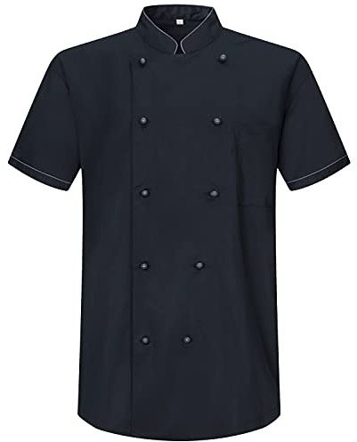 Misemiya Homme Veste KZ-8501B, Chef Jackets 8501B Noir, 5X-Large