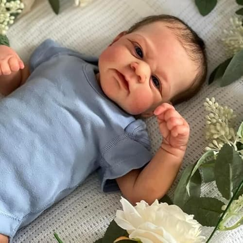 Anano 17 Zoll Realistisch Puppe Mädchen Säugling Größe Reborn Puppen, Die Aussehen Wie EIN Echtes Baby Silikon Baby Puppe Junge Newborn Baby Puppe Für