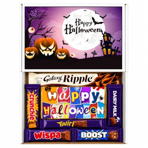 Happy Halloween Chocolate Hamper Sweet Box, Present for Scary Night, Trick or Treat, Chocolate Bar, Letter box Friendly