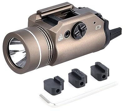 1000 Lumens Tactical Flashlight，LED Lightweight Compact Rail-Mounted Light Torch，With Constant/Momentary/Strobe Function Modes，With Rail Locating Keys，For GL、90TWO、1913、TWS99 System & 20mm Rail (DE)