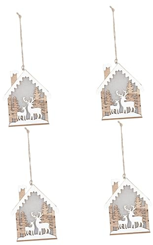 Warmhm 8stücke Weihnachtsdeko Aus Holz Night Light Mit Rentier Design Für Stimmungsvolle Tisch Und Hängedekoration Für Festliche Anlässe Und Zuhause