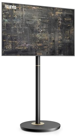 FITUEYES Design Mobile Rolling TV Cart for 32-65 Inches Television, Modern Corner TV Floor Stand on Wheels Fits Max VESA 400x400mm, V2 Portable Smart Television Cart, Black, Master Series