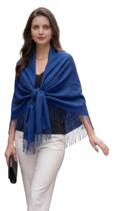 LA FERANI Damen Kaschmir Schal dünn leicht Herbst Winter 200x70 Kaschmirschal Stola für formell stilvoll elegant einfarbig extra geschmeidig Uni Farbe Damenschal