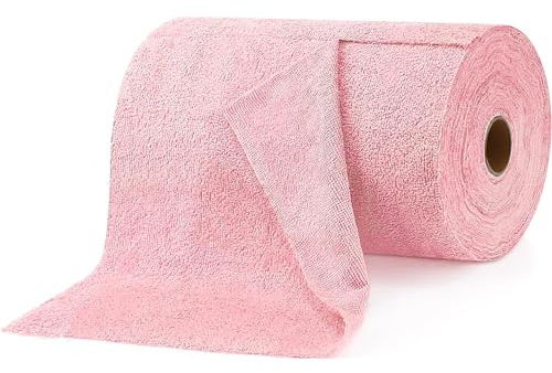 Wowlela Microfiber Cleaning Cloth Roll 40 Sheets, Multifunctional Reusable Cleaning Towels, Reusable and Washable Rags for Washing Dishes, Kitchen, Car, Motorbike, Windows,25 x 25 cm