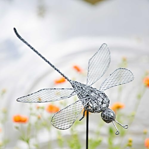 Paper High Anax Metal Dragonfly Garden Stake Decoration - Outdoor Decoration - Metal Sculpture - Garden Accessory - For The Garden - Flowerbed Décor