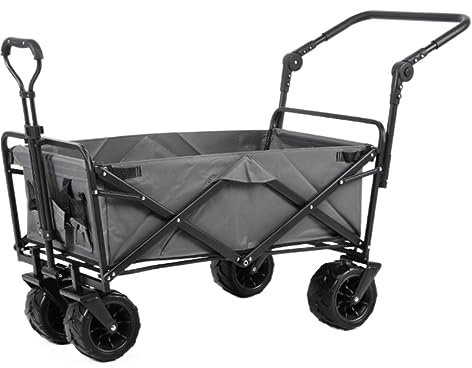 CCYENG Carrello Carrello Carro Multiuso Pieghevole Carretto a Mano Carrello Multiuso da Giardino con Manico Regolabile Carro da tiro Esterno per Pesca in Spiaggia Car