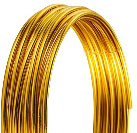 Cozylkx 2 Meter Eloxierter Aluminiumdraht Zum Modellieren, 3mm Metall-Basteldraht, Biegsamer Formdraht Für Schmuckherstellung, Modellierung, Bonsai-Training