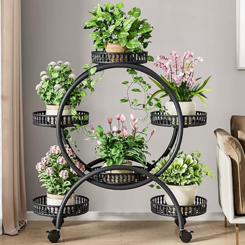 Balkon blumentreppe deko mit Rädern, modern pflanzenregal outdoor, blumenbank für innen, pflanzentreppe outdoor, Eck-Blumenregal für Wohnzimmer, blumen regal Topfständer Pflanze Lagerung,wetterfest.