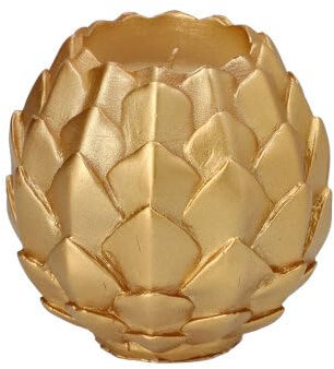6x Kugelkerze Ø 10 cm gold Pine Cone