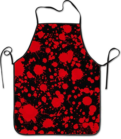 Weich Küchenschürze Klassischer Horror Blutspritzer Schwarz Rot Grillschürze Personalisiert Schürzen Verstellbare Malschürze Für Männer Kochen
