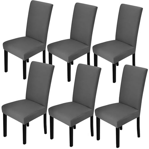 Cokaca Elastischer Stuhlhussen 6er Set Schwingstuhl,Staubdicht Und Fleckdicht,Die Stuhlhussen Schwingstühle Ist Leicht Zu Zerlegen Und Maschinenwaschbar,Für KüChen, Restaurants, Bankette, Hochzeiten