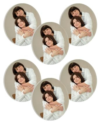Lpraer 6er Personalisierte Foto Magnete selbst gestalten Magnet Bilderrahmen Fotorahmen Kühlschrankmagnete Fotomagnet niedliche Dekorative für Kühlschrank Magnettafel Whiteboard Pinnwand(Rund)
