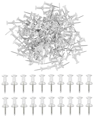 Transparente Reißzwecken, Wand-Pinnwandnadeln für Wandbehänge, Korktafel, Karten, Poster, Fotos, Pinnwand, Pinnwand, Pinnwand, 120 Stück (Silber)
