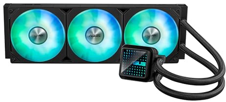 ASUS Prime LC 360 ARGB All-in-One AIO CPU Liquid Cooler AM5 & AM4 Intel: LGA 1851, 1700, 1200, 115x Especialmente diseñado para el área de contacto del procesador, canales aletas, espejo infinito