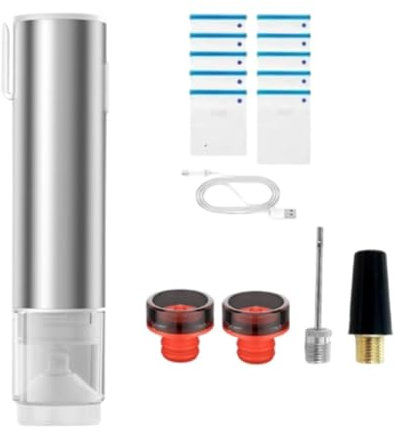 MagiDeal Máquina envasadora al vacío para tarros con 10 Bolsas selladoras, envasadora al vacío automática y compacta para Alimentos en el hogar