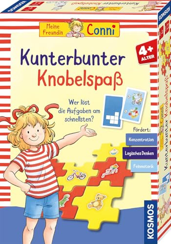 Kosmos Meine Freundin Conni - Kunterbunter Knobelspaß | Lernspiel für Kinder ab 4 Jahre, Brettspiel fördert mit fünf Spielen Konzentration, logisches Denken und Feinmotorik