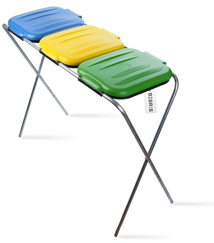 BEGRIS® Müllsackständer 96.5x36x78 cm Müllsackständer stabil 3 Ständer Müllsäcke 120L Buntes Müllsackhalter mit deckel