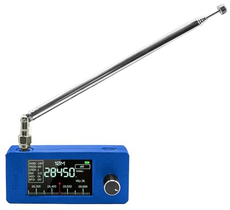 Cloudpower SI4732 Taschenradio, 0.5-108MHz Tragbarer Empfänger 1,9 IPS Farbdisplay AM FM LSB USB, 800MAh Akku Kleines Radio für Zuhause oder unterwegs(Blue-Pull Rod)
