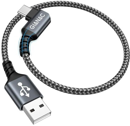 GIANAC USB C Kabel Kurz 50CM, [90 Grad] Ladekabel 3.1A schnellladekabel und Datenkabel für Samsung Galaxy S22 S21 S20 S10 S9 S8 Plus, Huawei P30/P20/P10, Google Pixel, Sony Xperia