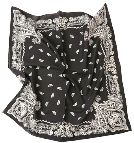 Prettystern Unisex Seide Baumwolle Mix 65/65 cm Halstuch handrolliert Nickituch Kopftuch Bandana Seidenhalstuch Damen & Herren