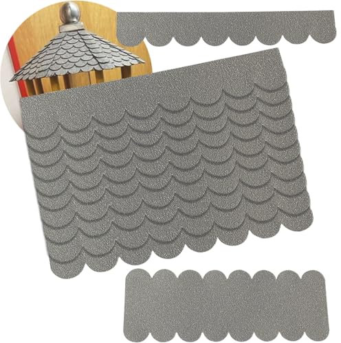 Dachpappe Schindeln für Vogelhaus Dachpappe Selbstklebend 21pcs mini Dachschindeln für Nistkasten Hasenstall Insektenhotel(Grau)