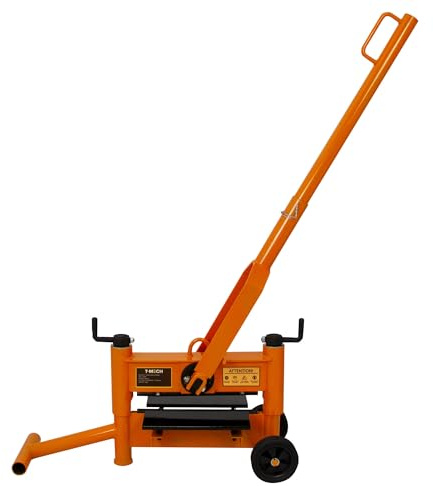 330mm Block Splitter Paving Cutter Concrete Landscaping Stone Brick Masonry Tool Cutting Machine Adjustable Cutting Height 10-200mm 2 Wheels Removable 112cm Handle Top & Bottom 4 Edge Rotatable Blades
