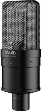 Walmeck Micrófono de Condensador Profesional, Conector XLR, Fuente de Alimentación, Montaje de Choque, para Canto en Vivo, Grabación, Podcasting, con Estudio de Computadoras de