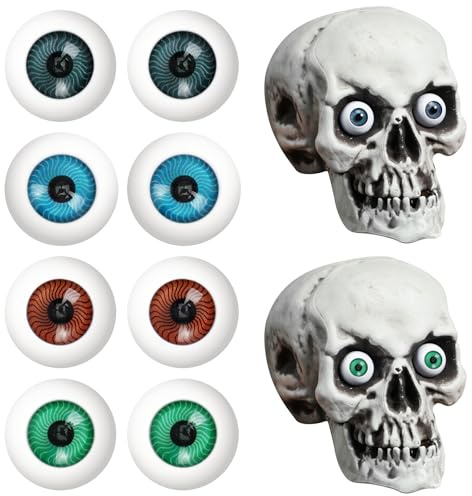 Healifty 8PCS Fake Eyeballs, 26mm Realistic Halloween Eyeballs, Halloween Crafts, Half Round Acrylic Eyes Halloween Eyeballs Scary Horror, Perfect for Spooky Halloween Crafts and Party Decorations