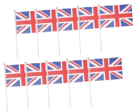 SUPVOX 10 pièces Lot de Drapeaux Anglais à Main Petits Drapeaux Agitant pour Supporters et Décoration Compact et Pratique pour et Événements