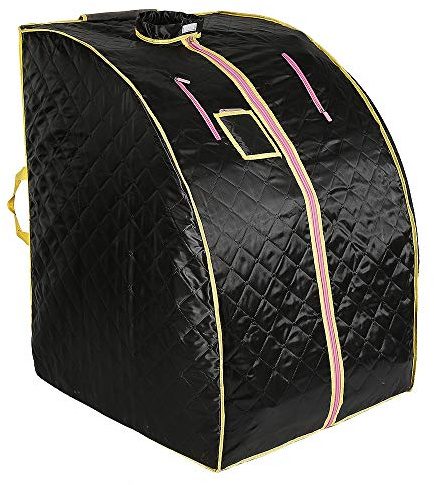 Sauna Portatile a infrarossi casa con Piastre riscaldanti, terapia a infrarossi e terapia a luce rossa per il dolore,Nero (Infrarossi)