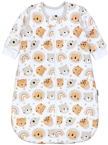 TupTam Sacco nanna neonato 2,5 TOG – Maniche removibili, Animali/Arcobaleno, 80-86