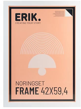 Grupo Erik Marco 42x59,4 cm Blanco - Marco A2 Blanco| Marcos para cuadros - Decoracion hogar apto para colgar posters de pared, laminas decorativas… (Accesorios de montaje incluidos)
