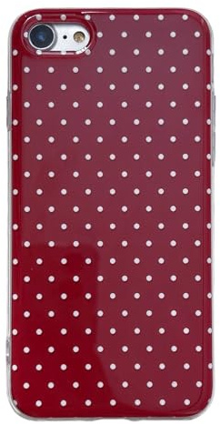 QLTYPRI for iPhone SE/iPhone 8/iPhone 7 Case Cute Polka Dot Case, Wine Red | Polka Dot Aesthetic Phone Case for Girls Women, Raised Camera Protection, Durable TPU Slim Shockproof Protective Phone Cover