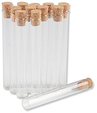TAI DIAN Mini 4ml Small Glass Vials Jars Test Tube With Cork Stopper Empty Glass Transparent Mason Jars Bottles 100pcs(10x75mm-shiguan)
