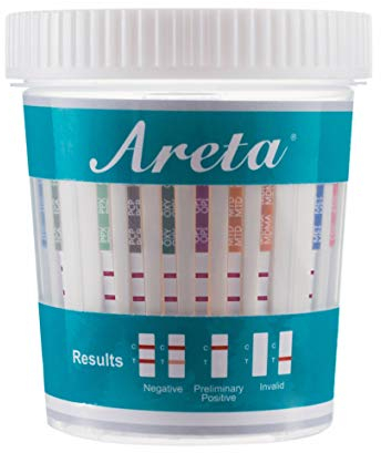 Areta 10 Pack # ACDOA-1144 14-Panel Sofort Drug Test Cup -Testen sofort für 14 verschiedene Drogen: AMP, BAR, BUP, BZO, COC, MAMP (MET), MDMA, MTD, OXY, PCP, PPX, TCA, THC