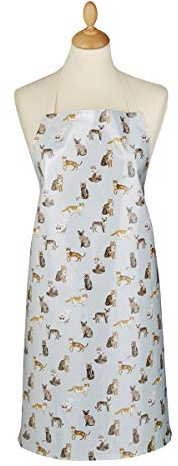 Citylook Cooksmart PVC-Schürze mit Motiv neugierige Katze, Baumwolle, mehrfarbig, Einheitsgröße