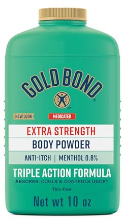 Gold Bond Medicated Talc-Free Extra Strength Body Powder, 10 oz., for Cooling, Absorbing Itch Relief
