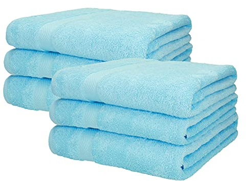 Betz 6 Stück Saunatücher Saunatuch Saunahandtuch Set Palermo 100% Baumwolle Größe 80 x 200 cm Farbe Türkis